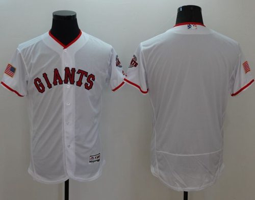 Giants Blank White Fashion Stars & Stripes Flexbase Authentic Stitched MLB jerseys